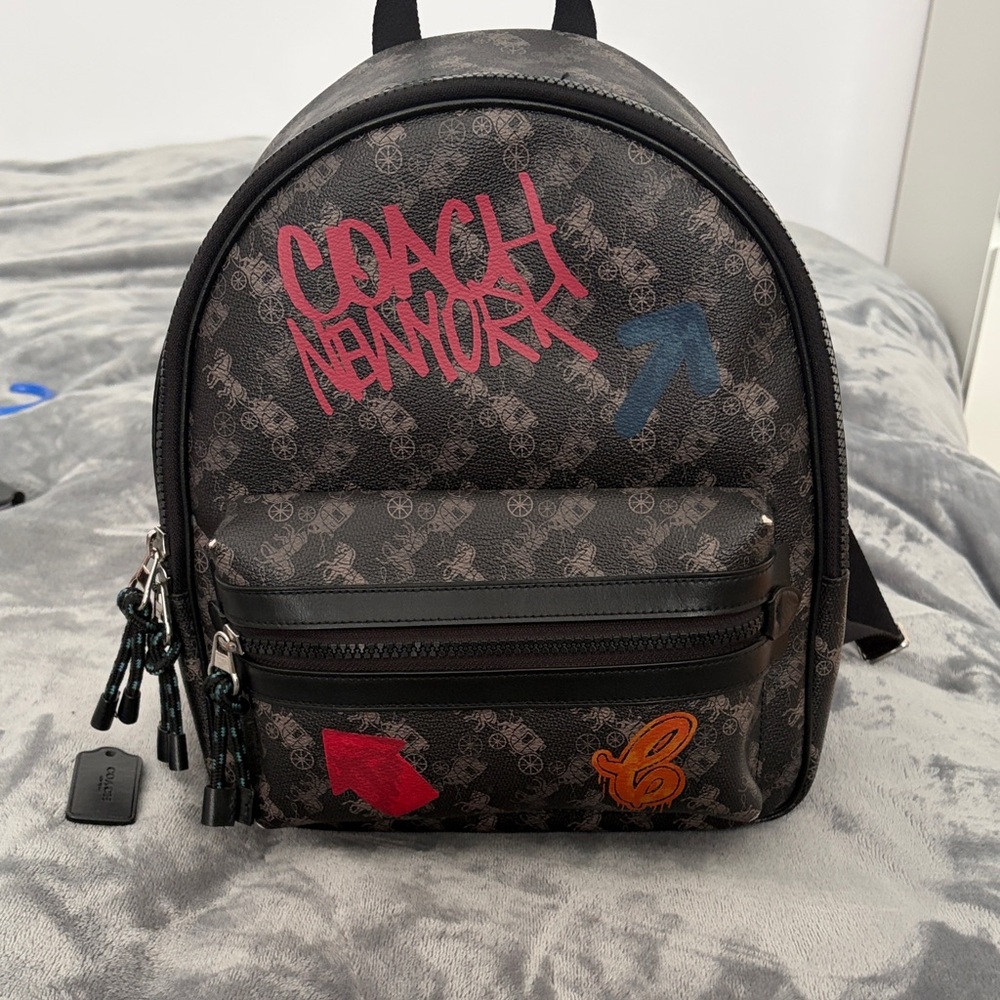 Coach Campus Backpack Signature Canvas Graffiti Print F84225